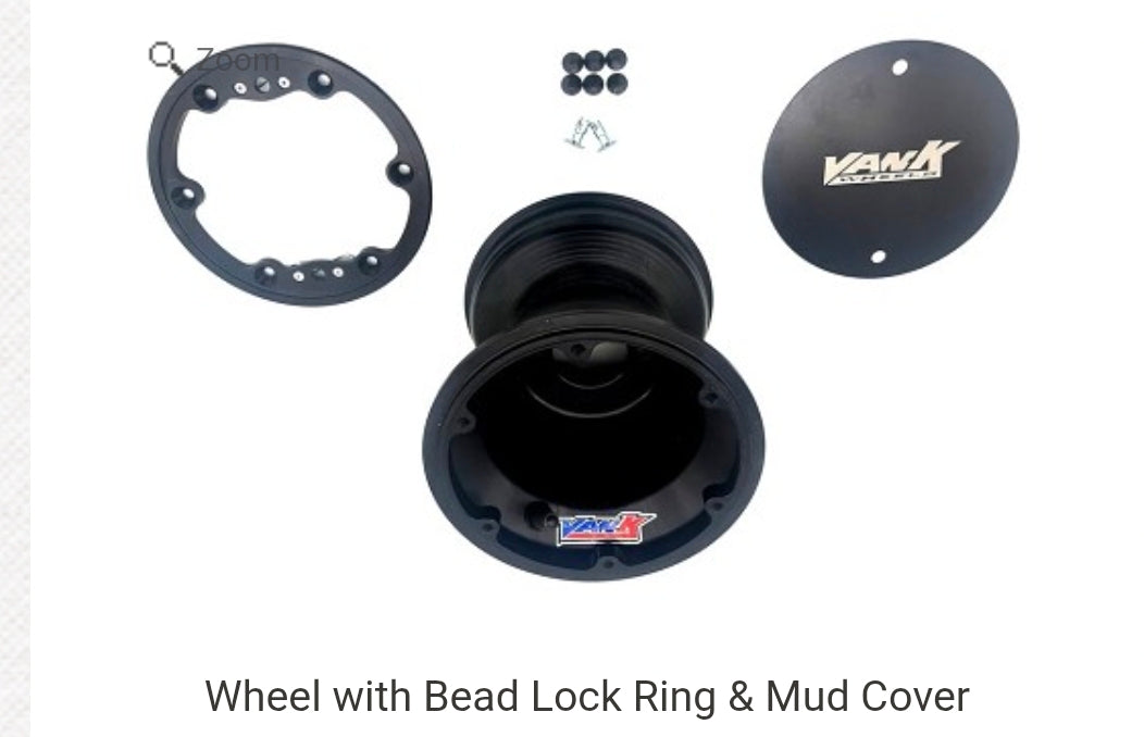 VAN-K BEAD LOCK WHEELS MUD COVERS & HARDWARE INCLUDED (AVAILABLE IN BLACK OR SILVER)